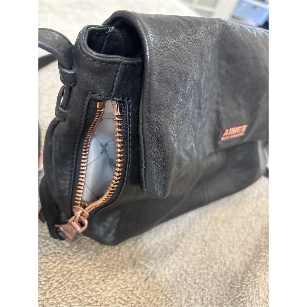Aimee Kestenberg Bali 2 Leather Pebble Hobo Crossbody Shoulder Bag Black EUC - Picture 13 of 16